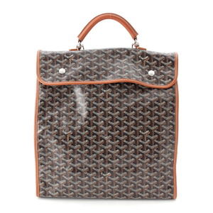 Goyard Leger Backpack Rucksack Saint Daypack in Herringbone Brown Black
